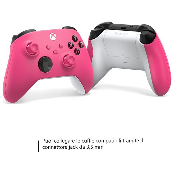 Microsoft QAU-00083 Controller Wireless per Xbox Compatibile con Xbox Series X-S Xbox One PC Windows Android iOS Bluetooth Jack 3,5 mm Pulsante Condividi Batteria AA Fino a 40 Ore colore Rosa Intenso