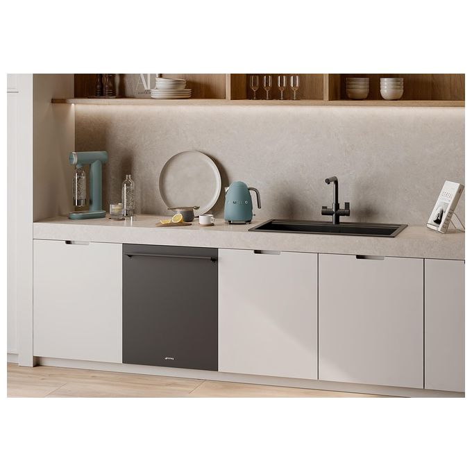 Smeg ST354BQL Lavastoviglie da Incasso a Scomparsa Totale 14 coperti Classe B 45 dB Inverter Planetarium (82x60x55 cm) colore Nero