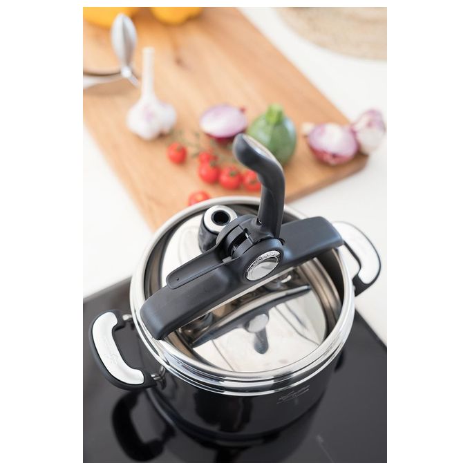 Lagostina 010033010507 Mia LagoEasy'Up Pentola a Pressione 7 L 22 cm 6 Sistemi Sicurezza Tutti i Piani cottura colore Acciaio Inox