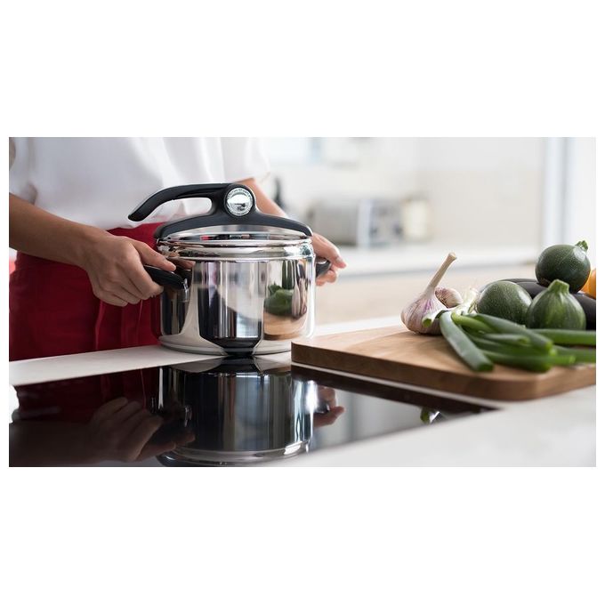 Lagostina 010033010507 Mia LagoEasy'Up Pentola a Pressione 7 L 22 cm 6 Sistemi Sicurezza Tutti i Piani cottura colore Acciaio Inox
