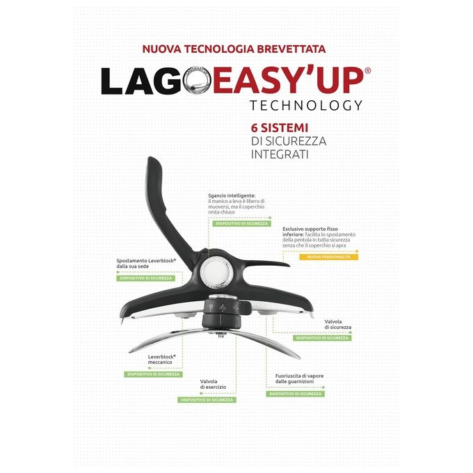 Lagostina Pentola a Pressione Mia Lagoeasy'up 5 Litri