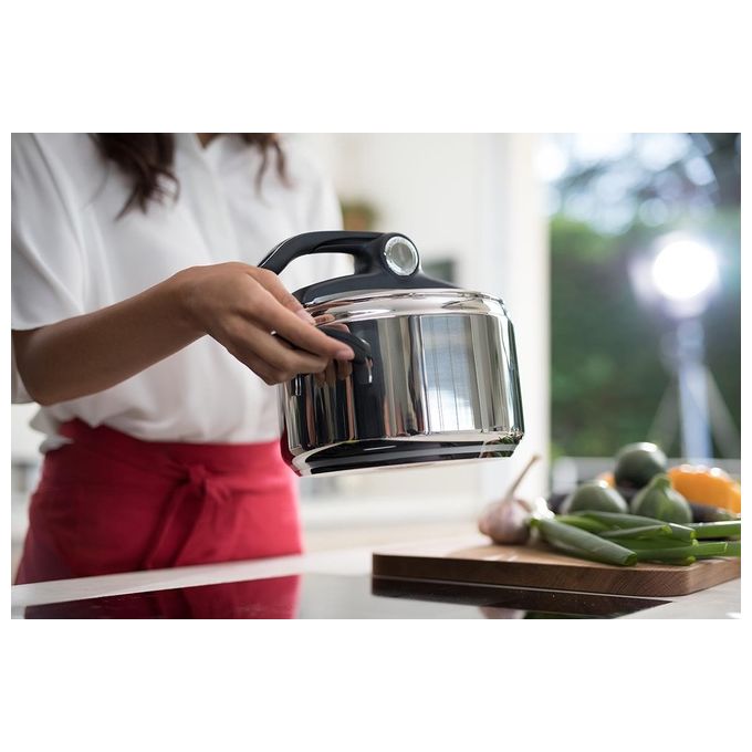Lagostina 010033010507 Mia LagoEasy'Up Pentola a Pressione 7 L 22 cm 6 Sistemi Sicurezza Tutti i Piani cottura colore Acciaio Inox