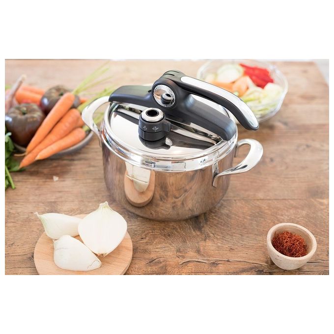 Lagostina 010033010507 Mia LagoEasy'Up Pentola a Pressione 7 L 22 cm 6 Sistemi Sicurezza Tutti i Piani cottura colore Acciaio Inox