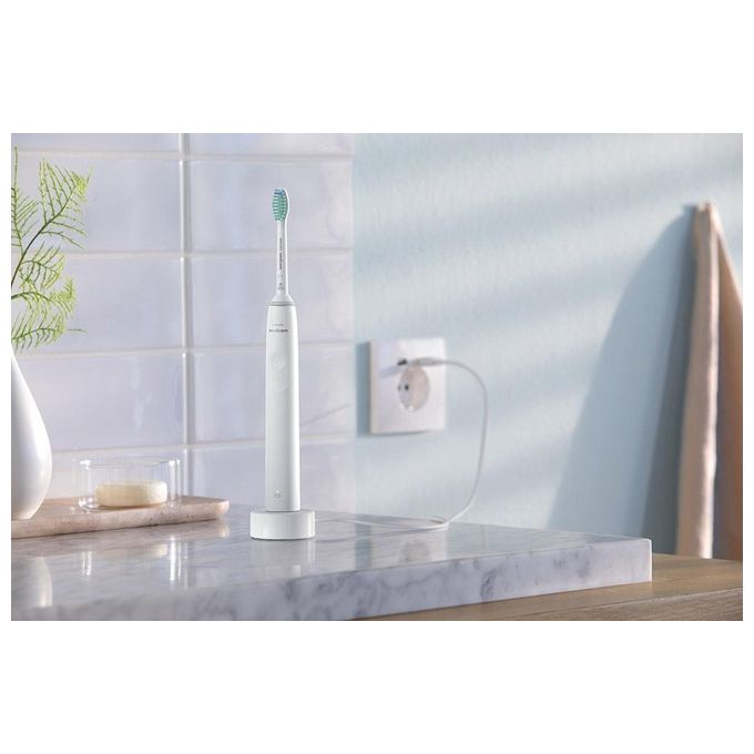 Philips HX3671-13 Sonicare Serie 3100 Spazzolino elettrico sonico con timer e sensore di pressione autonomia 14 giorni colore Bianco