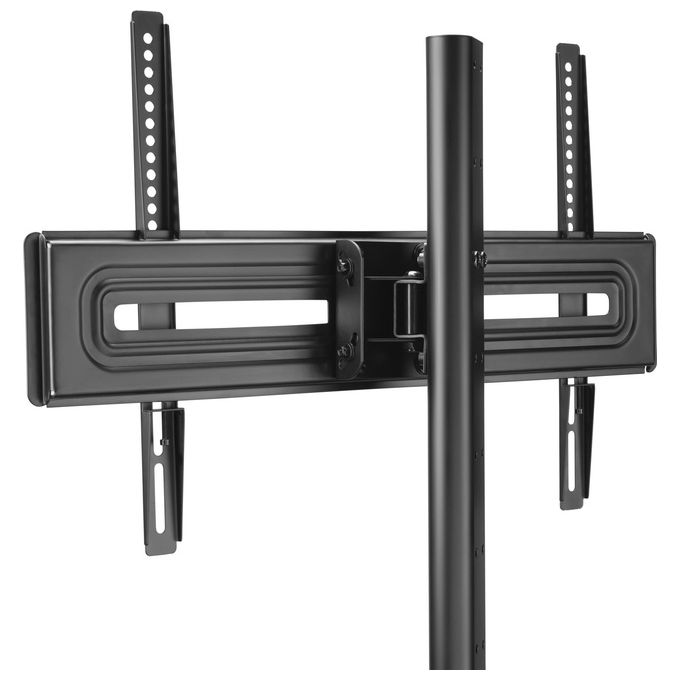 One For All 235526 WM4672 Supporto TV da Terra Universale 32-85'' Rotazione 90° Inclinazione 15° Altezza Regolabile con Ripiano Regolabile Gestione Cavi colore Nero