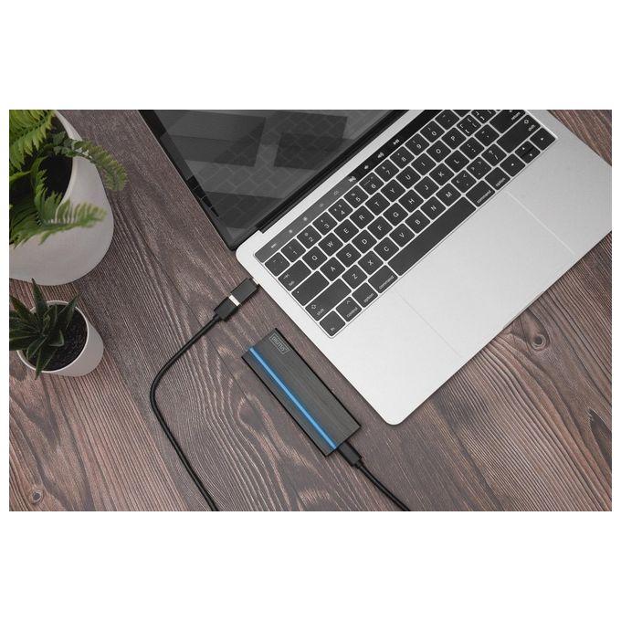 Digitus DA-71120 Box Esterno SSD M.2 NVMe PCIe USB 3.1 Type-C 10 Gbps fino a 8 TB colore Nero