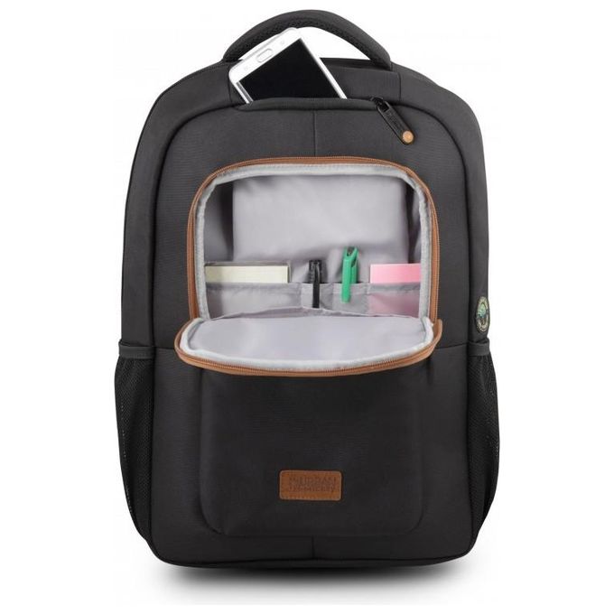 Urban Factory ECB15UF Zaino per laptop 15.6'' con scomparto tablet fino a 10.5'' materiale in poliestere riciclato (r-PET) colore Nero
