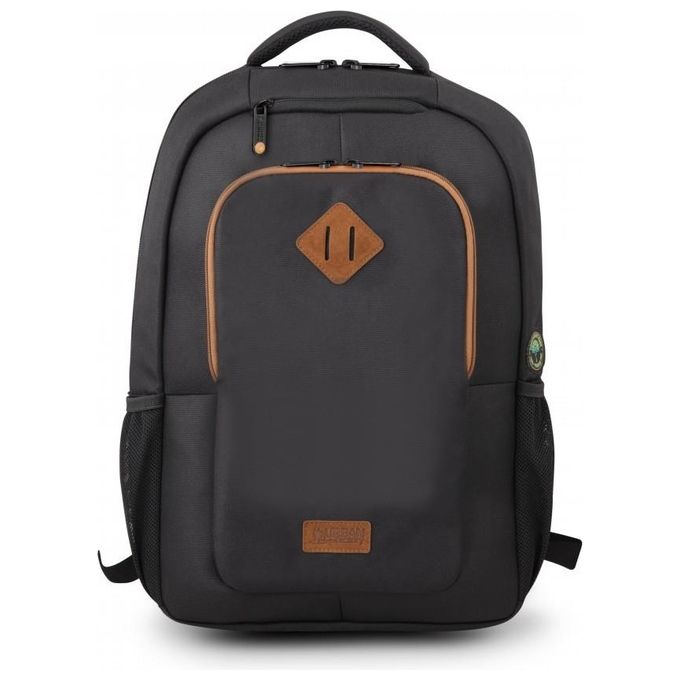 Urban Factory ECB15UF Zaino per laptop 15.6'' con scomparto tablet fino a 10.5'' materiale in poliestere riciclato (r-PET) colore Nero