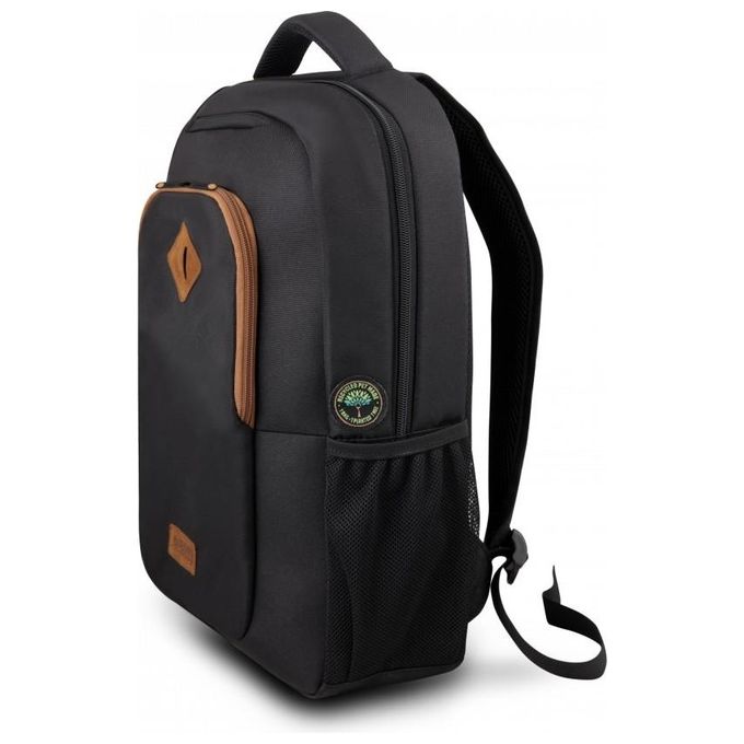 Urban Factory ECB15UF Zaino per laptop 15.6'' con scomparto tablet fino a 10.5'' materiale in poliestere riciclato (r-PET) colore Nero