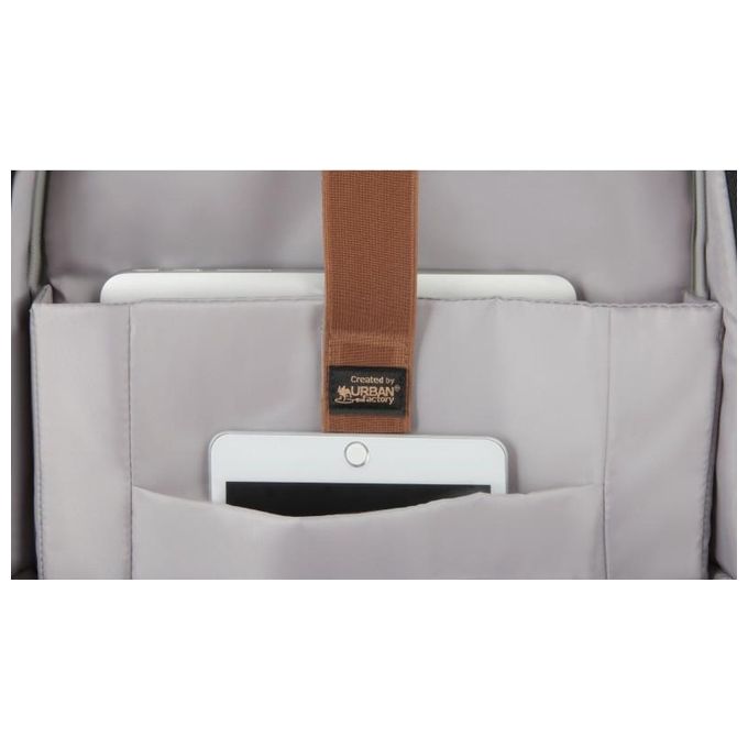 Urban Factory ECB15UF Zaino per laptop 15.6'' con scomparto tablet fino a 10.5'' materiale in poliestere riciclato (r-PET) colore Nero