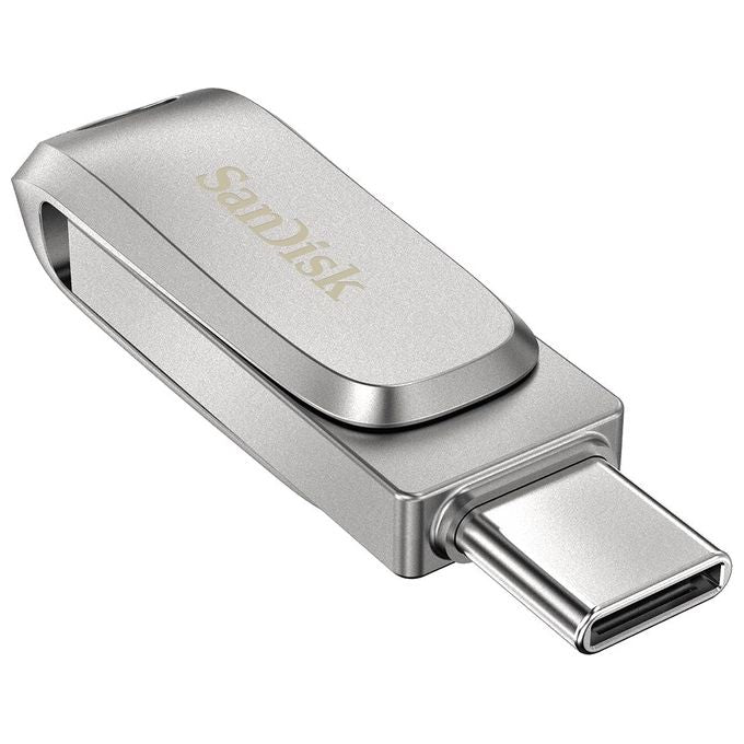 SanDisk SDDDC4-1T00-G46 Ultra Dual Drive Luxe unita' flash USB 1 TB USB Type-A USB Type-C 3.2 Gen 1 150 MB-s colore Acciaio inox