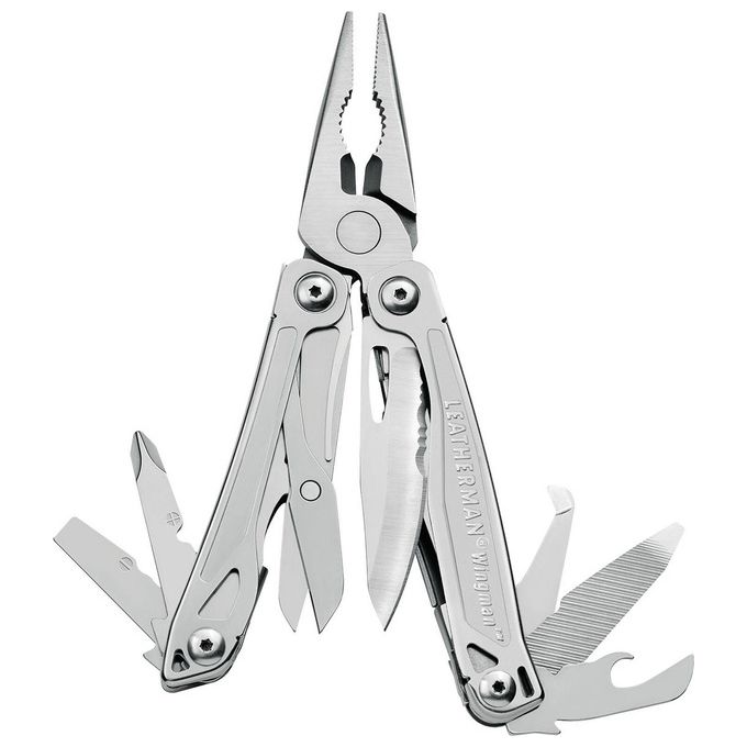 Leatherman 832523 Wingman Multiutensile 14 Funzioni in Acciaio Inossidabile con Lama Combo e Forbici a Molla colore Argento