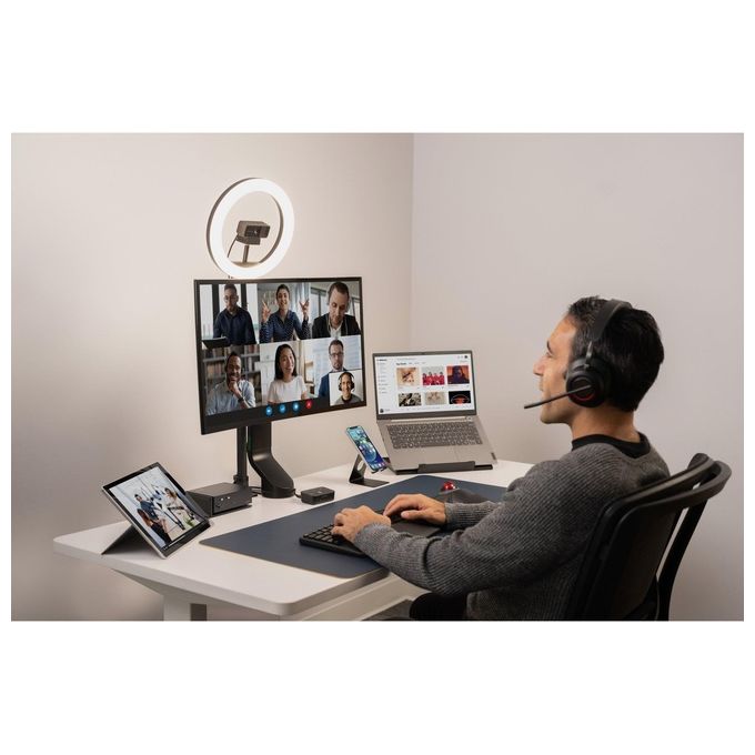 Kensington K83452WW Cuffie over-ear Bluetooth H3000 Cancellazione Rumore Attiva con AI Durata Batteria 60 h Connessione Bluetooth 5.2 colore Nero