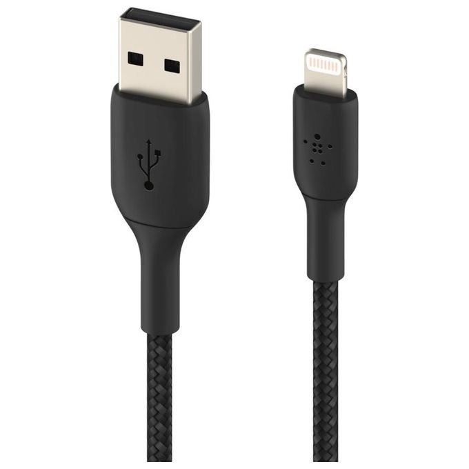 Belkin Cavo Lightning Intrecciato Boost Charge Cavo da Lightning a USB 3mt Nero