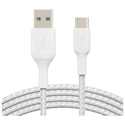 Belkin Boost Charge Cavo Intrecciato da Usb-C a Usb-A 3mt Rivestito Bianco