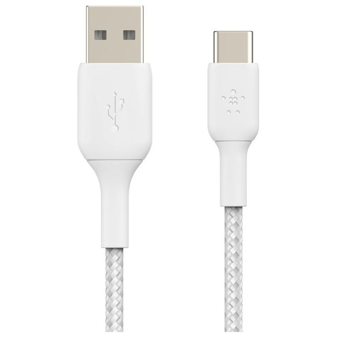 Belkin Boost Charge Cavo da Usb-C a Usb-A 1mt Rivestito Bianco