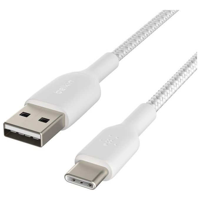 Belkin CAB002BT2MWH BoostCharge Cavo USB-A USB-C Intrecciato Nylon 2 m colore Bianco