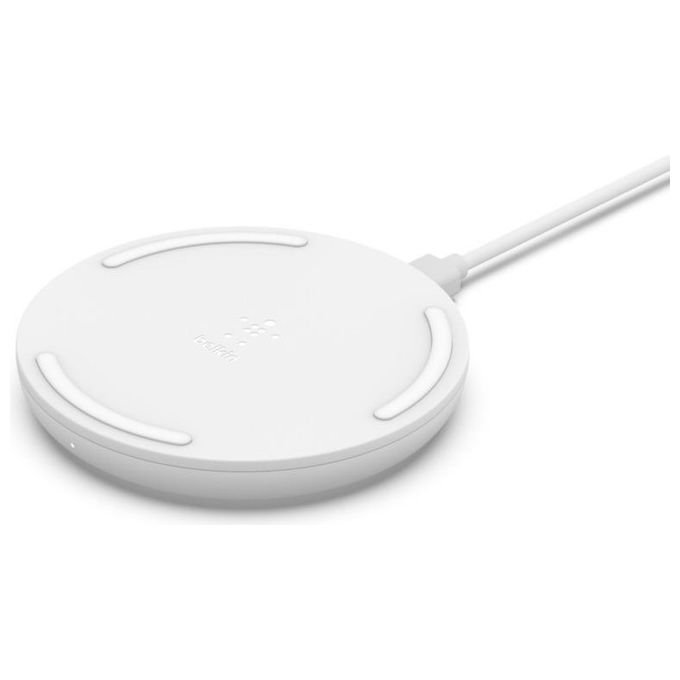 Belkin WIA001VFWH Tappetino di Ricarica Wireless 10 W con Alimentatore Quick Charge 3.0 Cavo 1,2 m colore Bianco