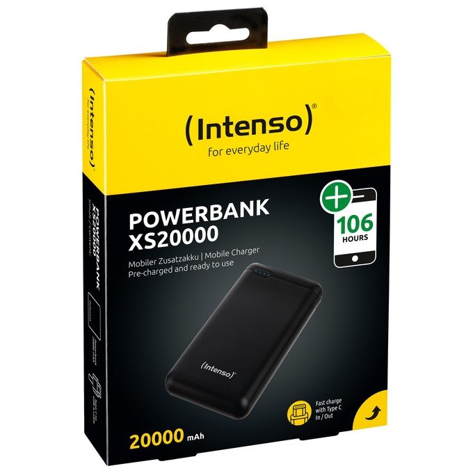 Intenso 7313550 PowerBank XS 20000 mAh LiPo USB-C USB-A Micro-USB colore Nero