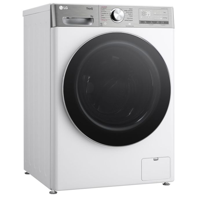 LG F4R9009TPWC Serie R9 Lavatrice Frontale 9 Kg 1400 rpm Classe A AI DD TurboWash 360 Vapore Wi-Fi (85x60x56.5 cm) colore Bianco