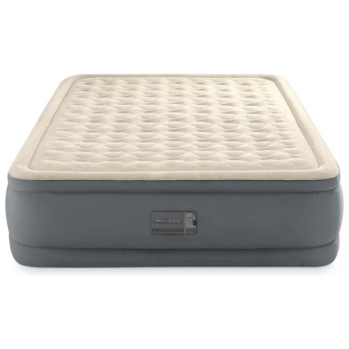 Intex 64926ND DuraBeam PremAire II Materasso Gonfiabile Matrimoniale Fiber-Tech 152x203x46 cm Pompa Integrata Porta USB 272 Kg colore Grigio