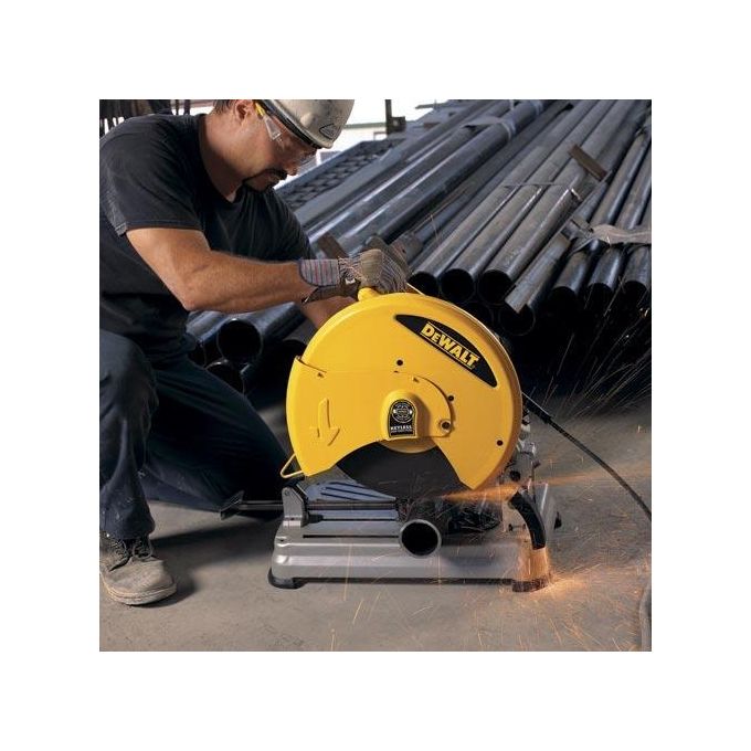 Dewalt D 28715 Troncatrice con potenza 2200 Watt e disco da 355 mm per tagli precisi in acciaio pietra ceramica e PVC