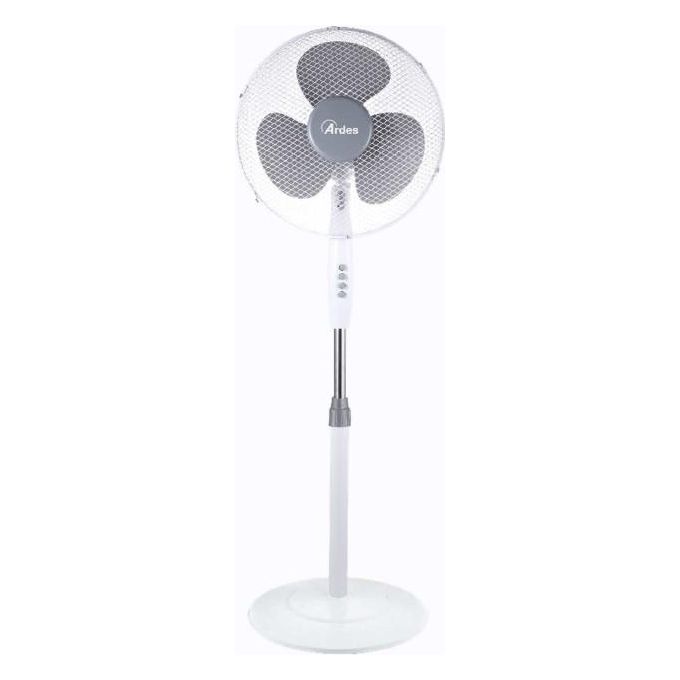 Ardes Ventilatore a Piantana Brisa 40PB 3 Pale 40cm Base Tonda Altezza Regolabile Colore Bianco