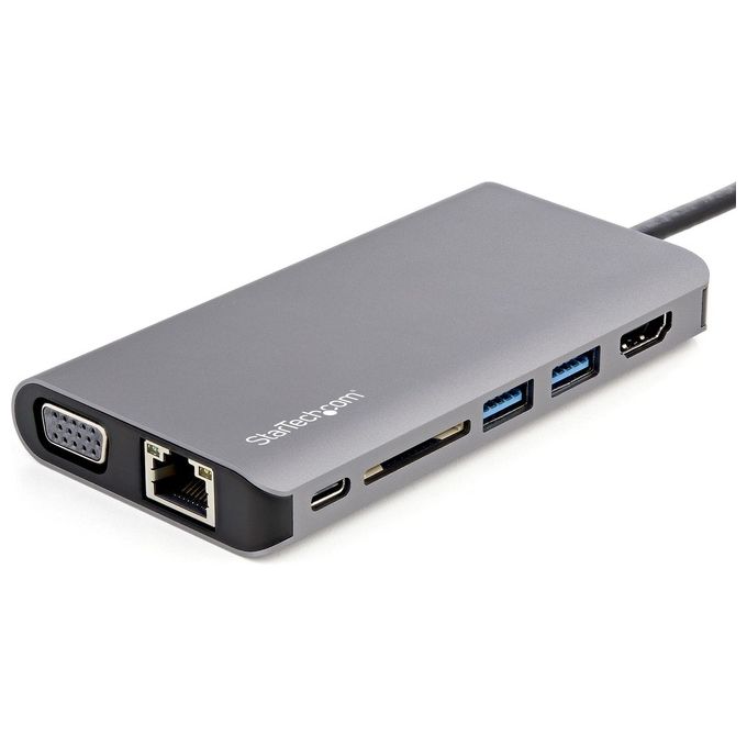 StarTech.com DKT30CHVAUSP Mini Dock USB-C HDMI 4K VGA 1080p Hub USB 3.0 SD GbE Audio PD 100W colore Nero Grigio