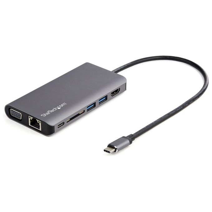 StarTech.com DKT30CHVAUSP Mini Dock USB-C HDMI 4K VGA 1080p Hub USB 3.0 SD GbE Audio PD 100W colore Nero Grigio