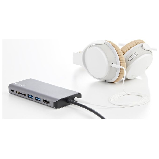 StarTech.com DKT30CHVAUSP Mini Dock USB-C HDMI 4K VGA 1080p Hub USB 3.0 SD GbE Audio PD 100W colore Nero Grigio