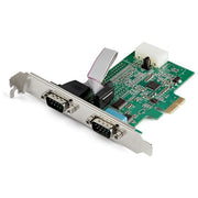 StarTech PEX2S953 Scheda Seriale PCI Express con 2 Porte RS232 16950 UART DB9 921.6 Kbps FIFO 256 byte colore Verde