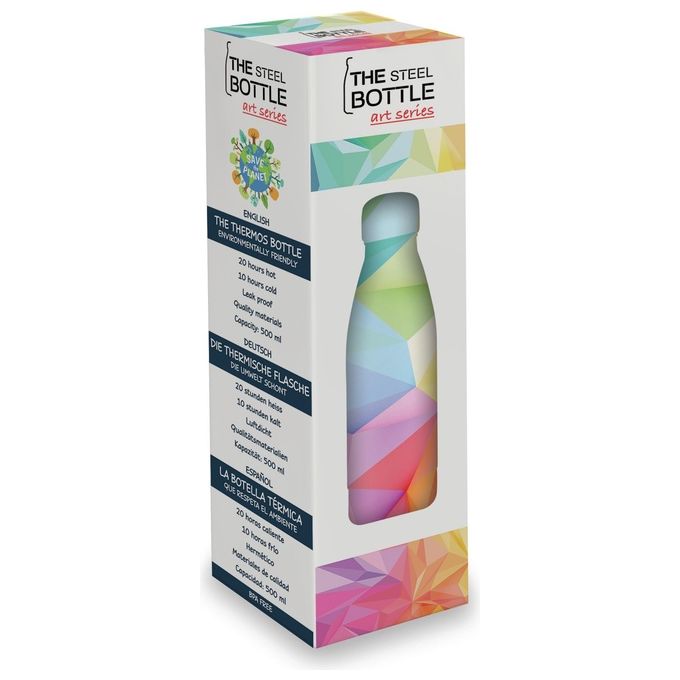 Steel Bottle Geometric Color Bottiglia Termica 500ml 70mmx245mm