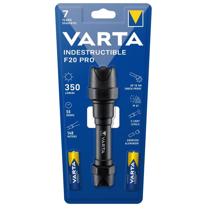 Varta Indestructible F20 Pro Torcia a Mano Nero Led