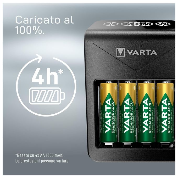 Varta Lcd Plug Charger+ Batteria per Uso Domestico AC