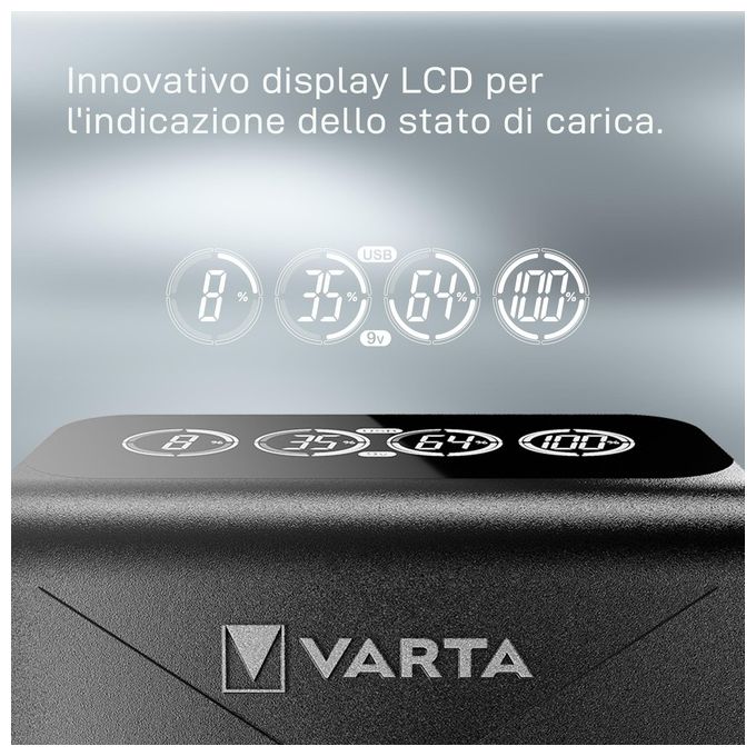 Varta Lcd Plug Charger+ Batteria per Uso Domestico AC