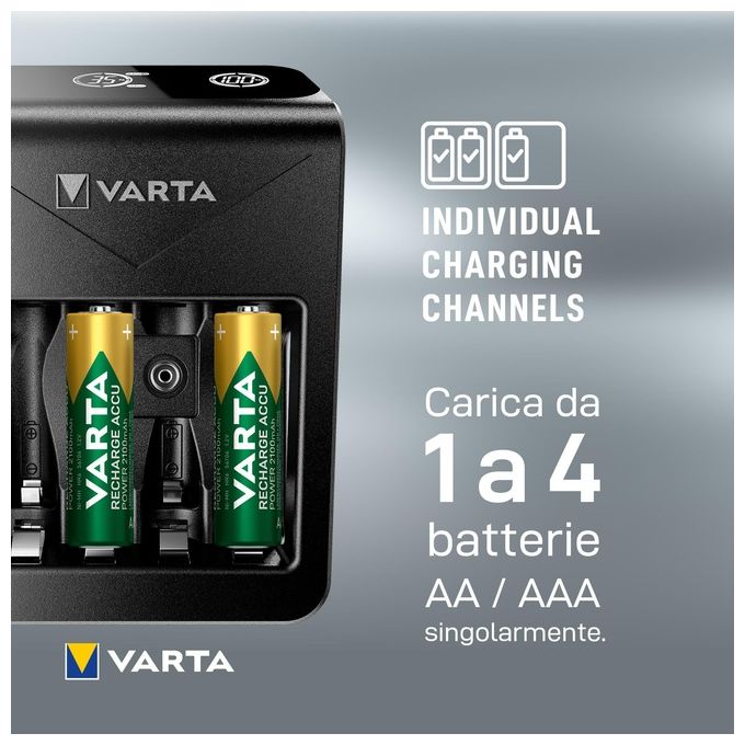 Varta Lcd Plug Charger+ Batteria per Uso Domestico AC