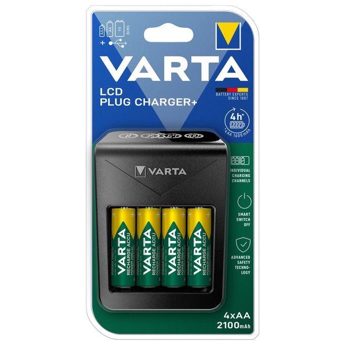 Varta Lcd Plug Charger+ Batteria per Uso Domestico AC