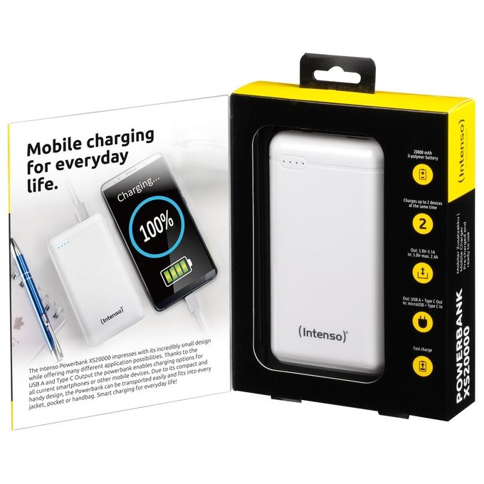 Intenso PowerBank XS20000 Bianco 20000mAh con Usb-A a Tipo C