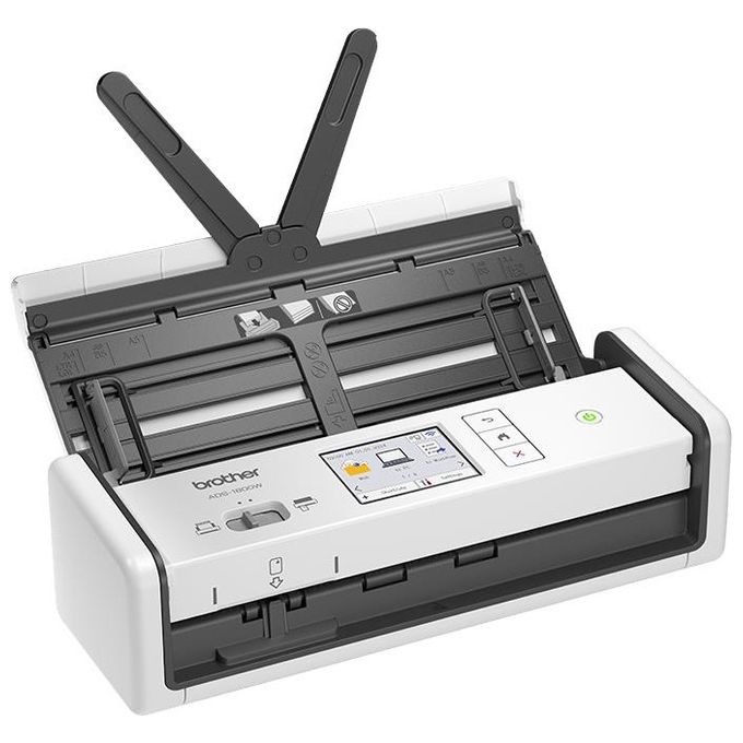Brother ADS-1800W Scanner Documenti Compatto Duplex Dual CIS Wi-Fi ADF 20 fogli 30 ppm Touchscreen 7.1 cm colore Bianco