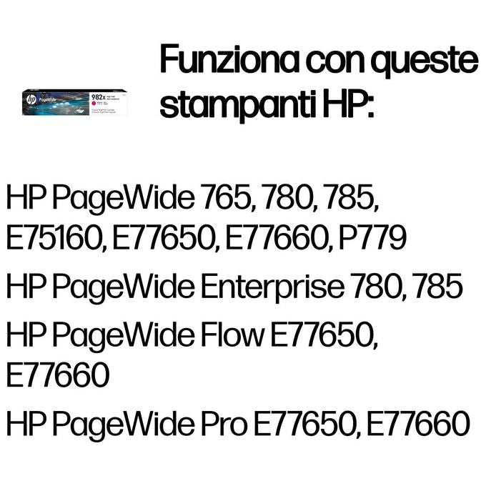 HP 982x Cartuccia d'Inchiostro Originale Alta Capacita' Magenta