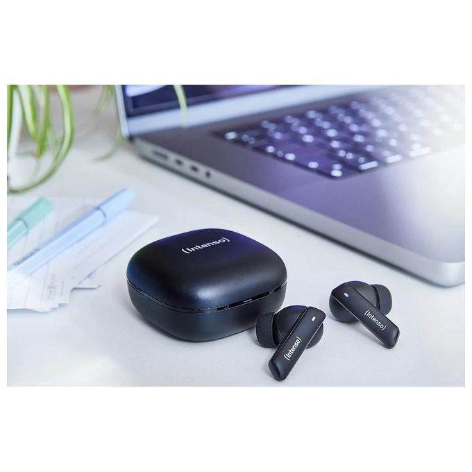 Intenso Buds Pro Cuffie TWS True Wireless T510HAE con Hybrid ANC ENC Bluetooth e fino a 35 Ore di Riproduzione Musicale Nero