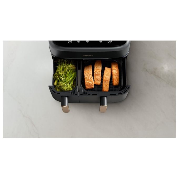 Philips NA352-00 Friggitrice ad aria 9 L 2750 W Doppio Cestello 8 Programmi Display LED colore Antracite