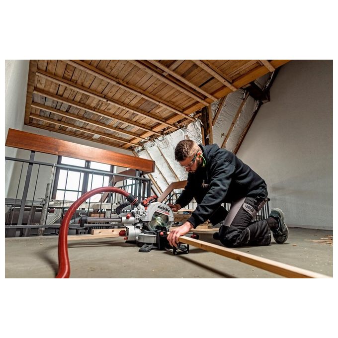 Metabo 614216850 KGS 18 LTX BL 216 Sega troncatrice radiale a batteria 18V motore brushless 5000 giri-min 30,5 cm di taglio colore Nero