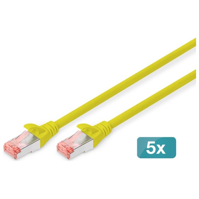 Digitus DK-1644-100-Y-5 Cavo Patch Cat6 S-FTP 10 m 250 MHz RJ45 Maschio-Maschio Guaina LSZH Connettori Placcati Colore Giallo