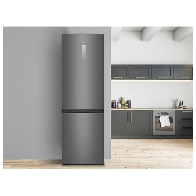 TCL RP318BXE1 Frigorifero Combinato 318 L 185 cm Classe E 40 dB No Frost Multi-Airflow colore Acciaio Inox