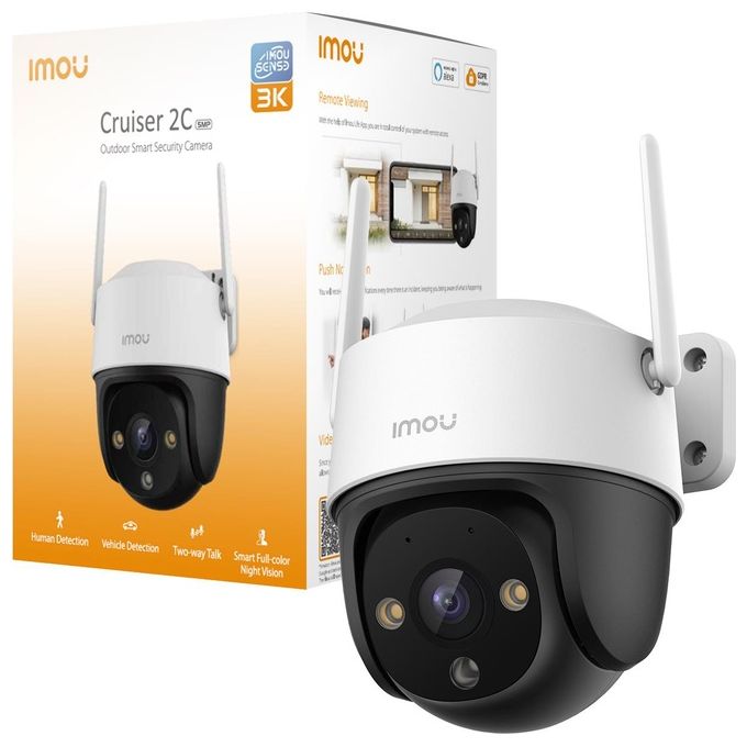 Imou IPC-S7CP-5M0WE Cruiser 2C Telecamera IP PTZ Esterna 5MP 2K Wi-Fi 6 IP66 Visione Notturna Colori Sirena 110dB colore Bianco