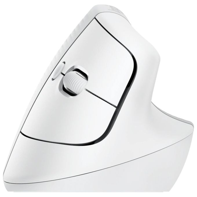 Logitech 910-006475 Lift Mouse Ergonomico Verticale Senza Fili Bluetooth Logi Bolt USB 4 Tasti 4000 DPI Clic Silenziosi colore Bianco
