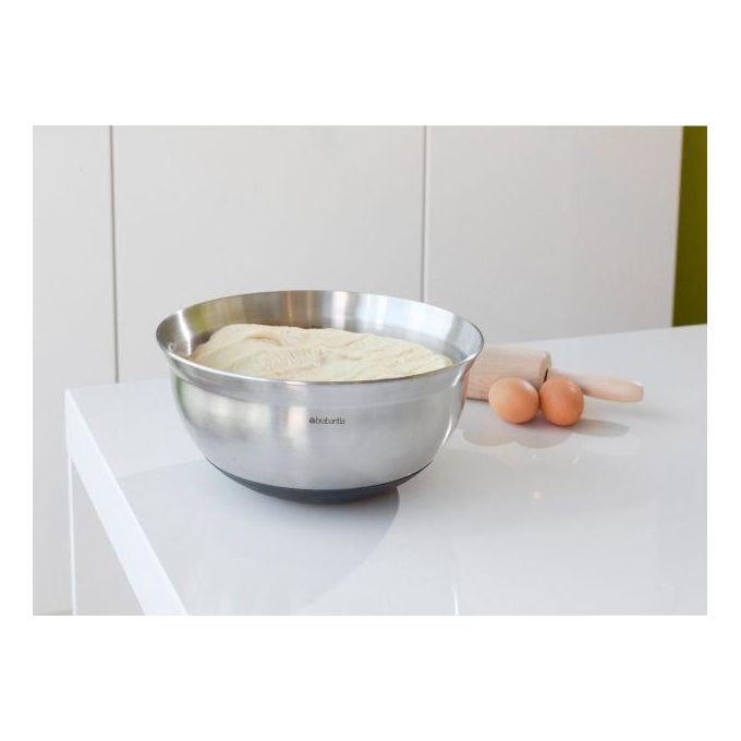 Brabantia Mixing Bowl Ciotola Graduata con Base in Silicone Steel Matt Black 3 Litri