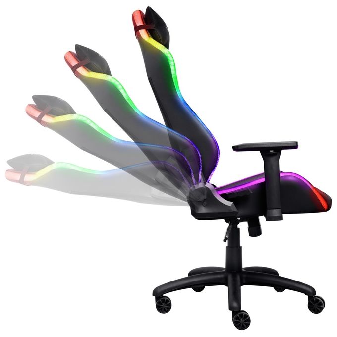 Trust 25185 GXT 719 Ruya Sedia da gaming con illuminazione RGB e braccioli 3D regolabili colore Nero