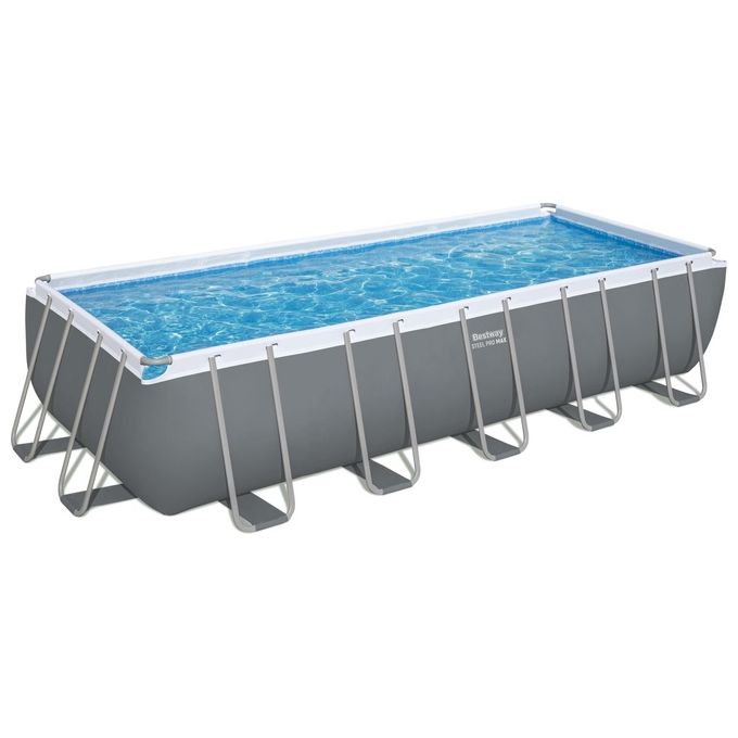 Bestway 5612B Power Steel Piscina Fuori Terra Rettangolare 640x274x132 cm 19281 L Filtro Sabbia colore Bianco